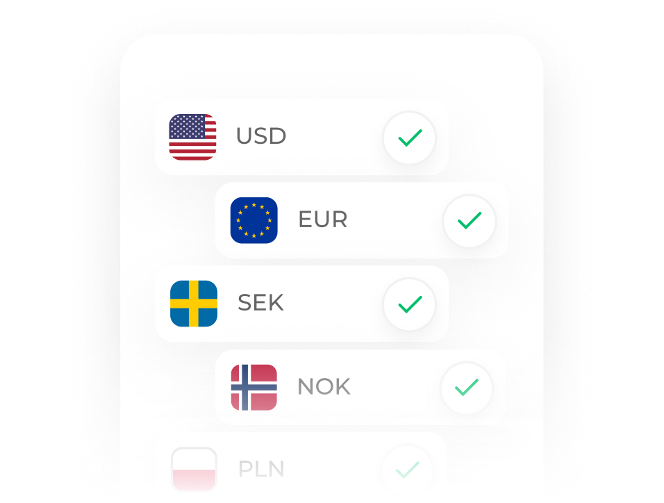 Receive payments in multiple currencies
