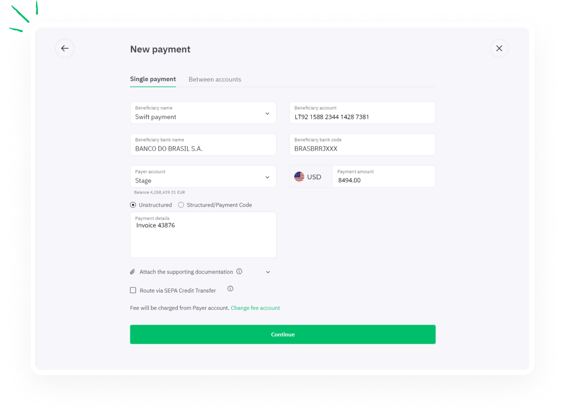Send transfers in multiple currencies 